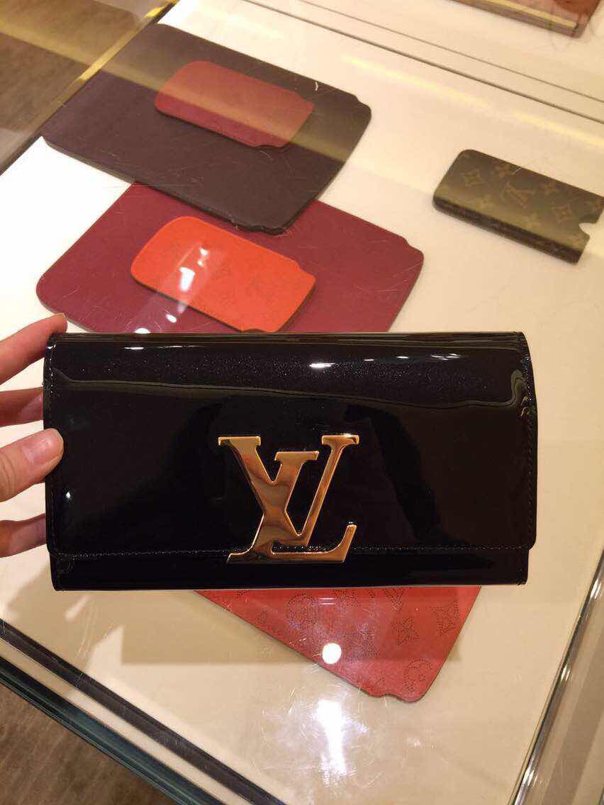 Real Louis Vuitton Louise Long Wallet M61316 Noir